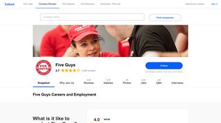 Five Guys Careers and Employment | Indeed.com