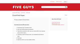 CrunchTime! Impact – Five Guys Help Center