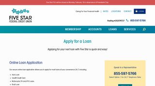 Apply for a Loan | Five Star Federal Credit Union