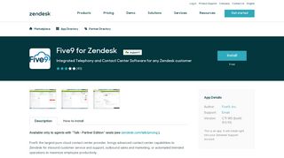 Five9 for Zendesk App Integration with Zendesk Support