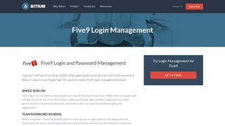 Five9 Login Management - Team Password Manager - Bitium