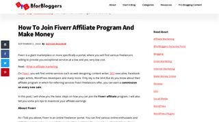 How To Join Fiverr Affiliate Program And Make Money - BforBloggers