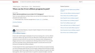When can the Fiverr affiliate program be paid? - Quora