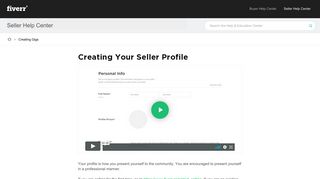 Creating Your Seller Profile | Fiverr