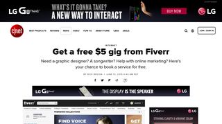 Get a free $5 gig from Fiverr - CNET