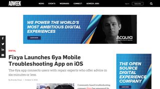 Fixya Launches 6ya Mobile Troubleshooting App on iOS – Adweek