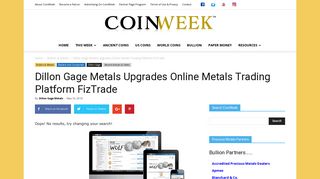 Dillon Gage Metals Upgrades Online Metals Trading Platform FizTrade