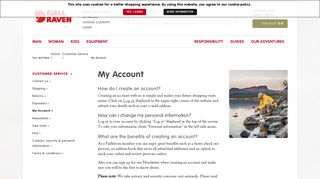My Account - Customer Service Fjallraven