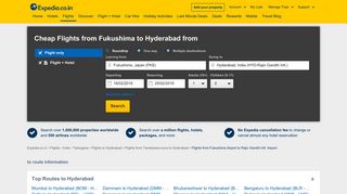 Fukushima to Hyderabad Flights: Book Flights from FKS to HYD ...