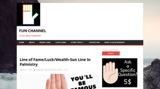 Line of Fame/Luck/Wealth-Sun Line(Apollo line) In Palmistry
