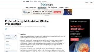 Protein-Energy Malnutrition Clinical Presentation: History, Physical ...