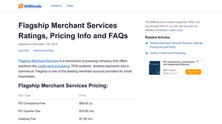 Flagship Merchant Services Ratings, Pricing Info and FAQs