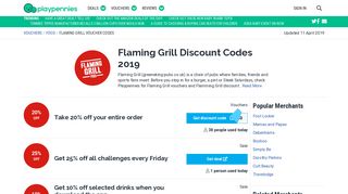 Flaming Grill Vouchers & Promo Codes For February 2019 - Up To 25 ...