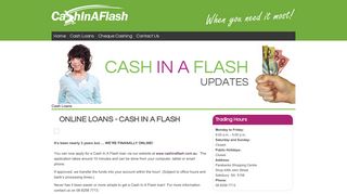 ONLINE LOANS - CASH IN A FLASH | Cash In a Flash