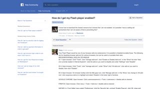 How do I get my Flash player enabled? | Facebook Help Community ...