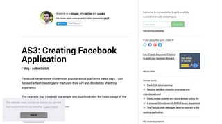 AS3: Creating Facebook Application - Krasimir Tsonev