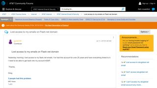 Lost access to my emails on Flash.net domain - AT&T Community