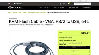 KVM FLASH CABLE VGA PS2 TO USB 6FT | Black Box
