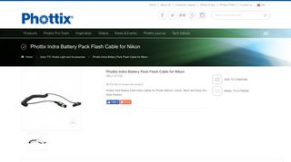 Phottix Indra Battery Pack Flash Cable for Nikon - Indra TTL Studio ...