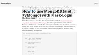 How to use MongoDB (and PyMongo) with Flask-Login - Running Codes