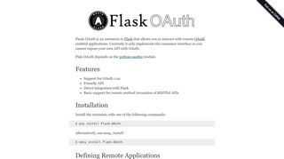 Flask-OAuth — Flask-OAuth - PythonHosted.org