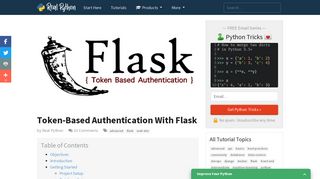 Token-Based Authentication With Flask – Real Python