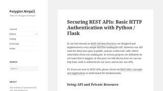 Securing REST APIs: Basic HTTP Authentication with Python / Flask ...