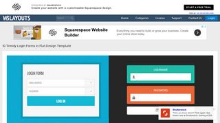 10 Trendy Login Forms in Flat Design Template by w3layouts
