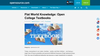 Flat World Knowledge: Open College Textbooks | Opensource.com