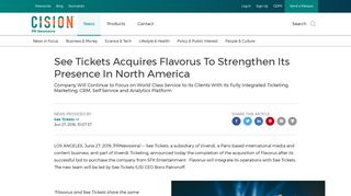 See Tickets Acquires Flavorus To Strengthen Its Presence In North ...