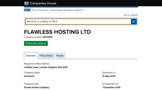 FLAWLESS HOSTING LTD - Overview (free company information from ...