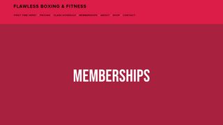 Memberships — FLAWLESS BOXING & FITNESS