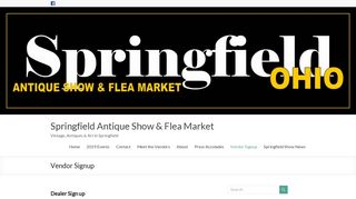 Vendor Signup • Springfield Antique Show & Flea Market