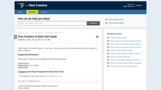 Fleet Freedom v4 Quick Start Guide : Fleet Freedom