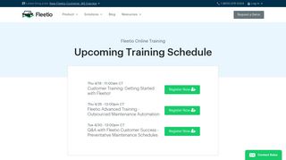 User Training Schedule - Fleetio