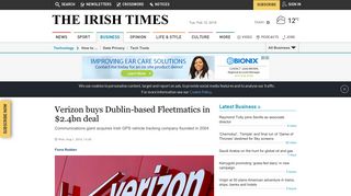 Verizon buys Dublin-based Fleetmatics in $2.4bn deal - The Irish Times