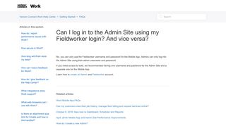 Can I log in to the Admin Site using my Fieldworker login? And vice ...