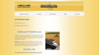 acct fleetnet login | Texas Fleet Fuel