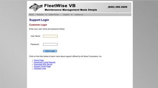Support - Login - FleetWise VB