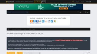 RECOMMEND 3 mining SITE : VIXICE,MINECLOUD,FLEEX - The Bitcoin Forum