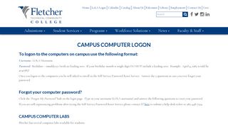 Campus Computer Logon - Fletcher Technical Community College