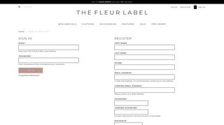 Sign In / Register | THE FLEUR LABEL