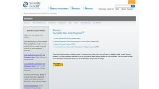 Security Benefit - Flex 125 Program Forms