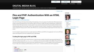 Flex and PHP: Authentication With an HTML Login Page | Digital ...