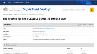 The Trustee for THE FLEXIBLE BENEFITS SUPER FUND | Super ...