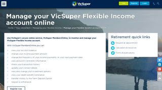 Manage your VicSuper Flexible Income account online- VicSuper