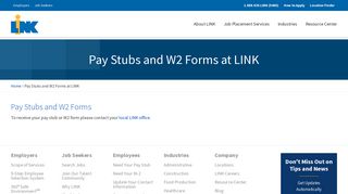 Pay Stubs and W2 Forms at LINK | LINK Services - LINK Staffing