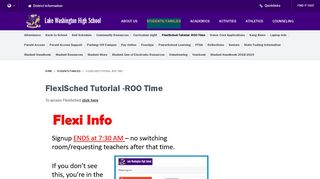 FlexiSched Tutorial -ROO Time - Lake Washington High School