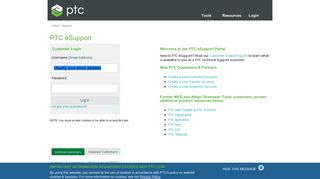 PTC eSupport - PTC.com: Log In