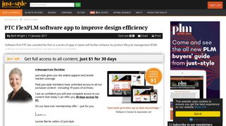 PTC FlexPLM software app to improve design efficiency | Apparel ...